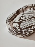Black and White Oval Marble Tray