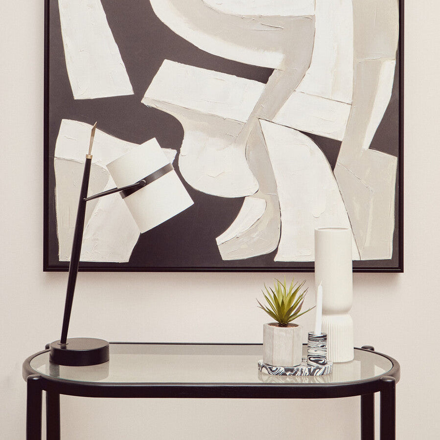 Black and White Oval Marble Tray