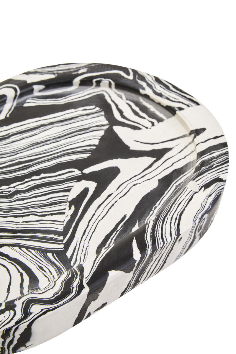 Black and White Oval Marble Tray