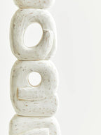 Rustic White Mango Wood Ring Sculpture