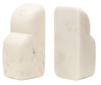 White Marble Set of Two Bookends