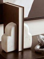 White Marble Set of Two Bookends