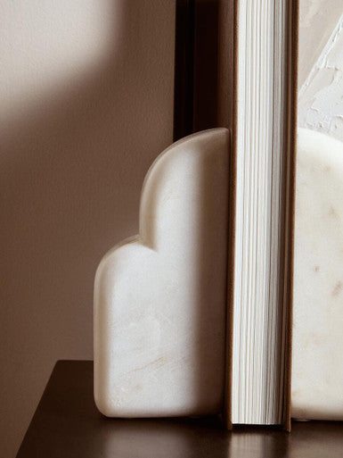 White Marble Set of Two Bookends