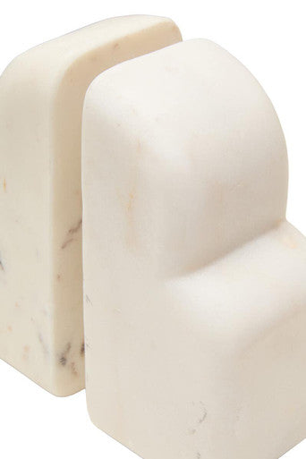 White Marble Set of Two Bookends