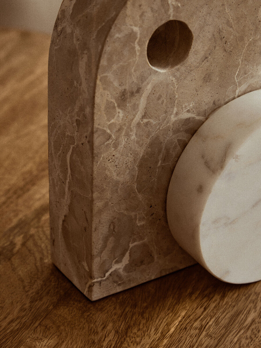 Chocolate and White Marble Sculpture