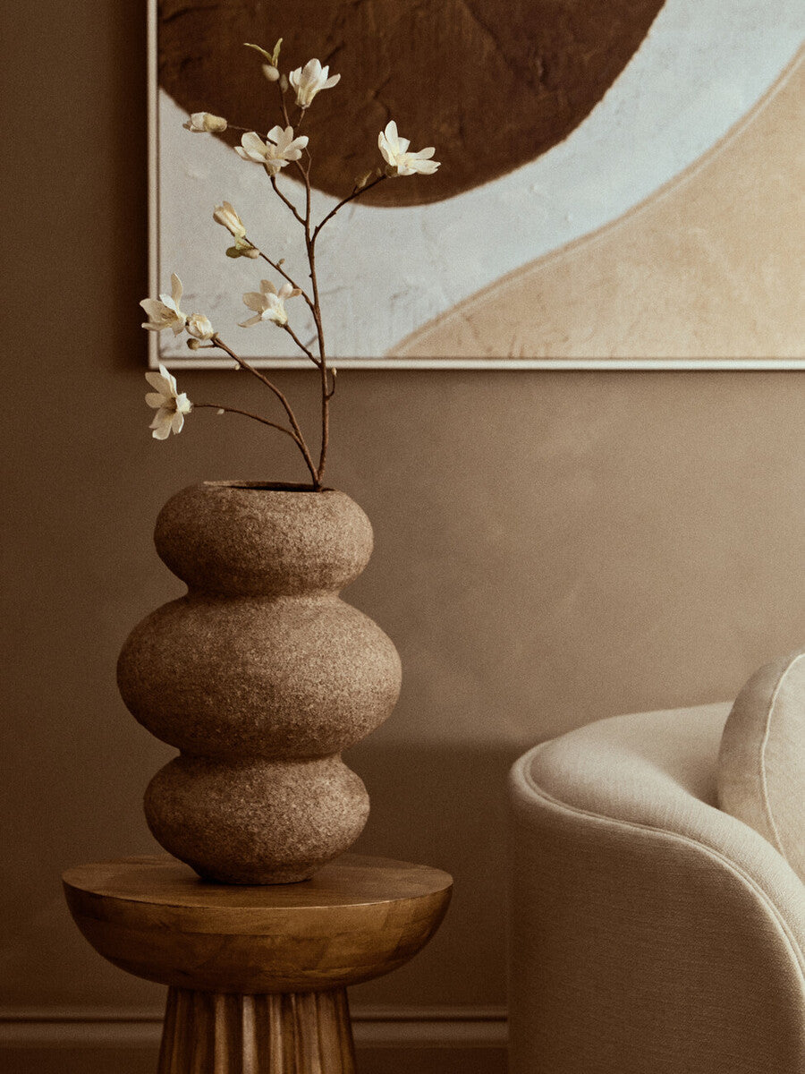Cotton Mache and Coco Shell Bubble Vase