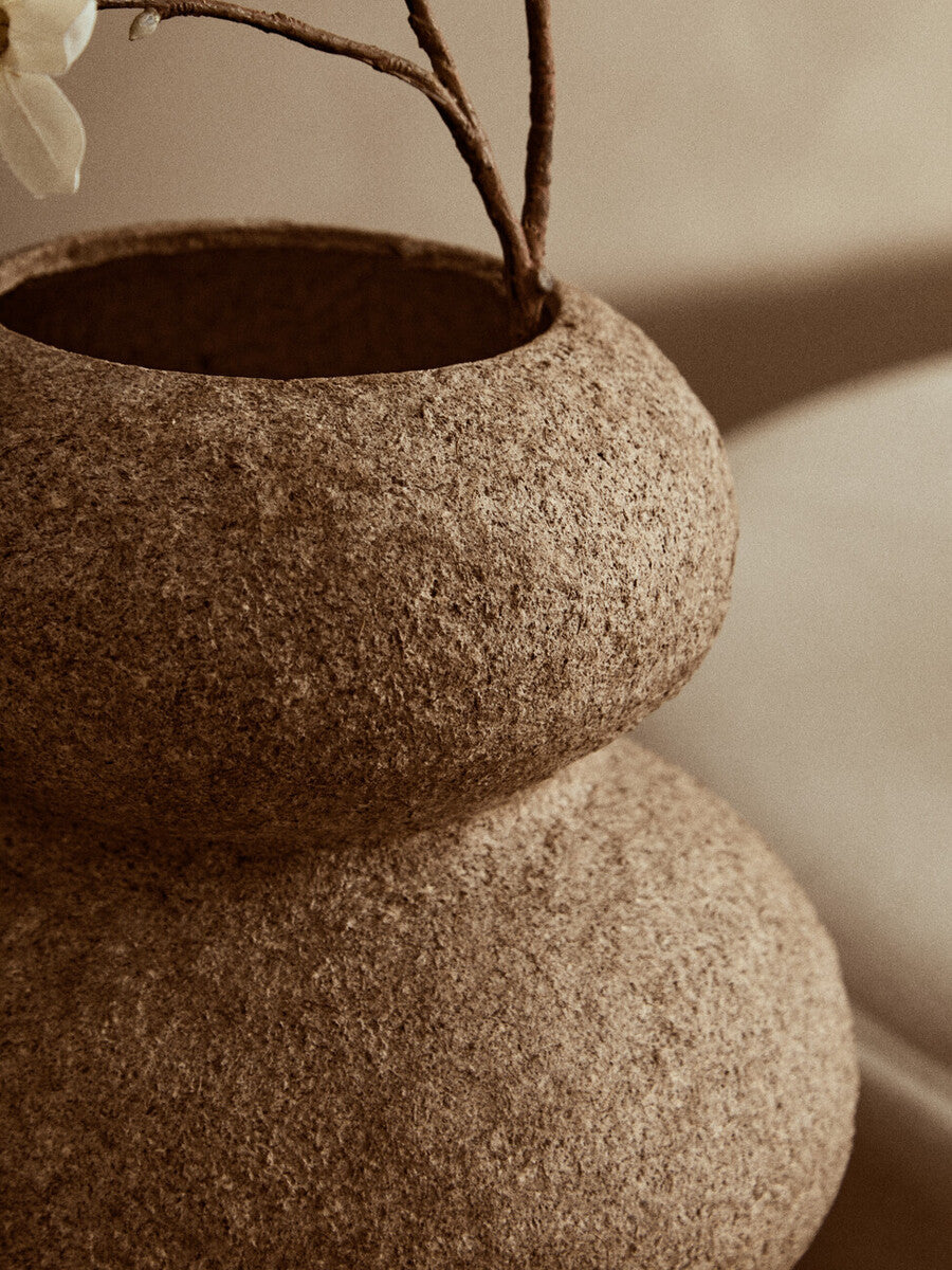 Cotton Mache and Coco Shell Bubble Vase