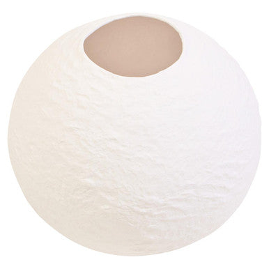Cotton Mache Small White Round Vase