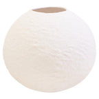 Cotton Mache Small White Round Vase