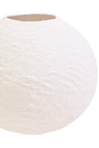 Cotton Mache Small White Round Vase