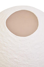 Cotton Mache Small White Round Vase