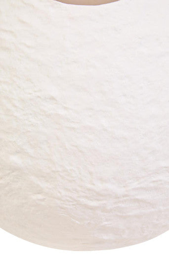 Cotton Mache Small White Round Vase