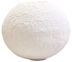 Cotton Mache Large White Round Vase