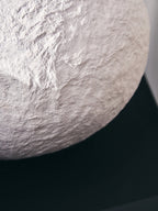 Cotton Mache Large White Round Vase