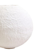 Cotton Mache Large White Round Vase