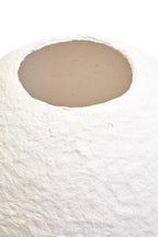 Cotton Mache Large White Round Vase