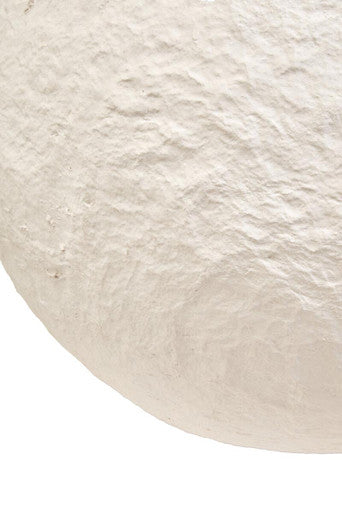 Cotton Mache Large White Round Vase