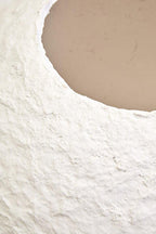 Cotton Mache Large White Round Vase