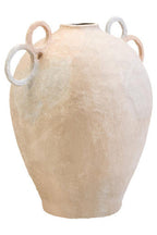 Cotton Mache Large Vase with Decorative Handles