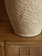 Cotton Mache Large Vase with Decorative Handles
