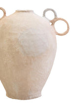 Cotton Mache Large Vase with Decorative Handles