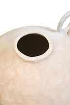 Cotton Mache Large Vase with Decorative Handles