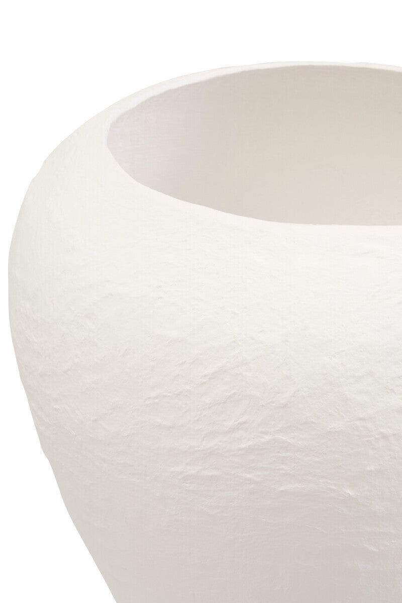 Cotton Mache Large White Planter