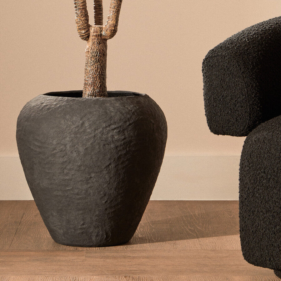 Cotton Mache Large Black Planter