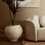 Cotton Mache Large Beige Planter