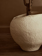 Cotton Mache Large Beige Planter