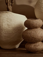 Cotton Mache Large Beige Planter
