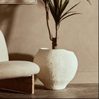 Cotton Mache Large Beige Planter