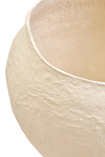 Cotton Mache Large Beige Planter