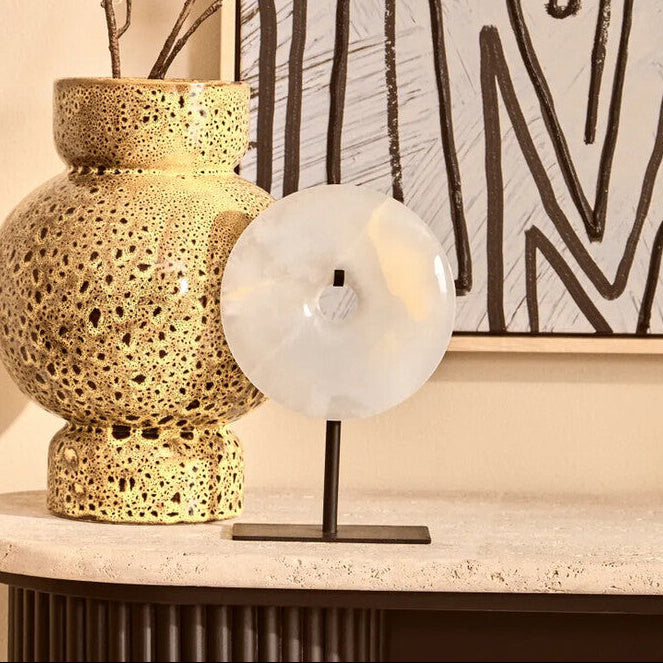 Extra Small Round Dia 15cm Onyx Disc Sculpture