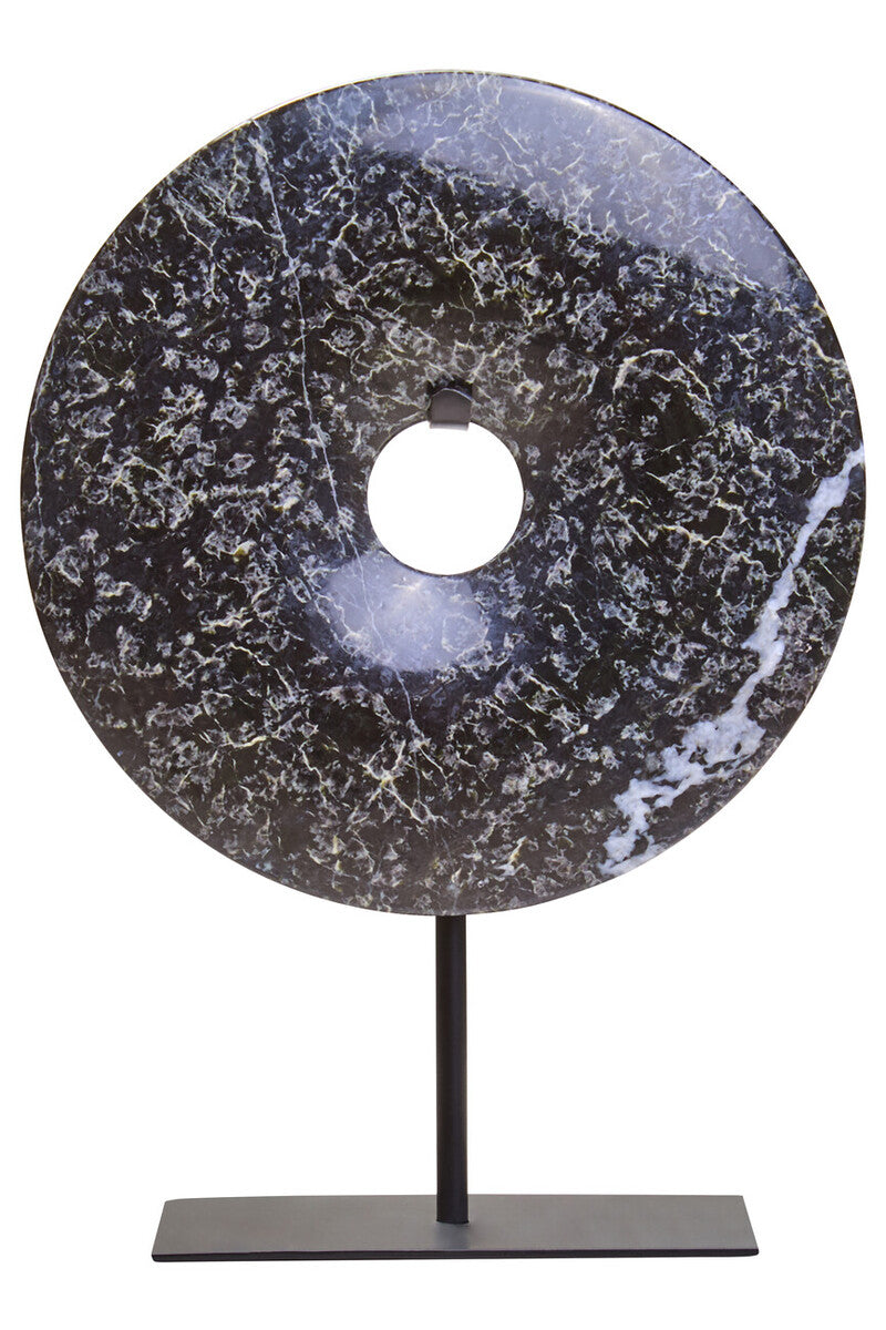 Extra Small Black Marble Round Dia 15cm Disc Sculpture