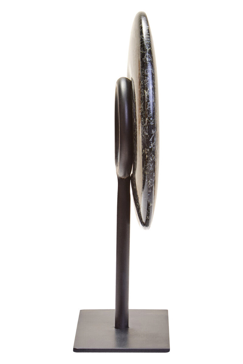 Extra Small Black Marble Round Dia 15cm Disc Sculpture