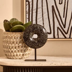 Extra Small Black Marble Round Dia 15cm Disc Sculpture