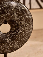 Extra Small Black Marble Round Dia 15cm Disc Sculpture