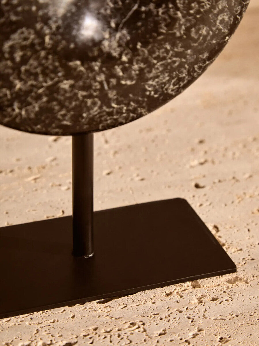 Extra Small Black Marble Round Dia 15cm Disc Sculpture