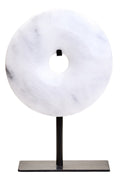 Extra Small Round Dia 15cm Grey Marble Disc Sculpture