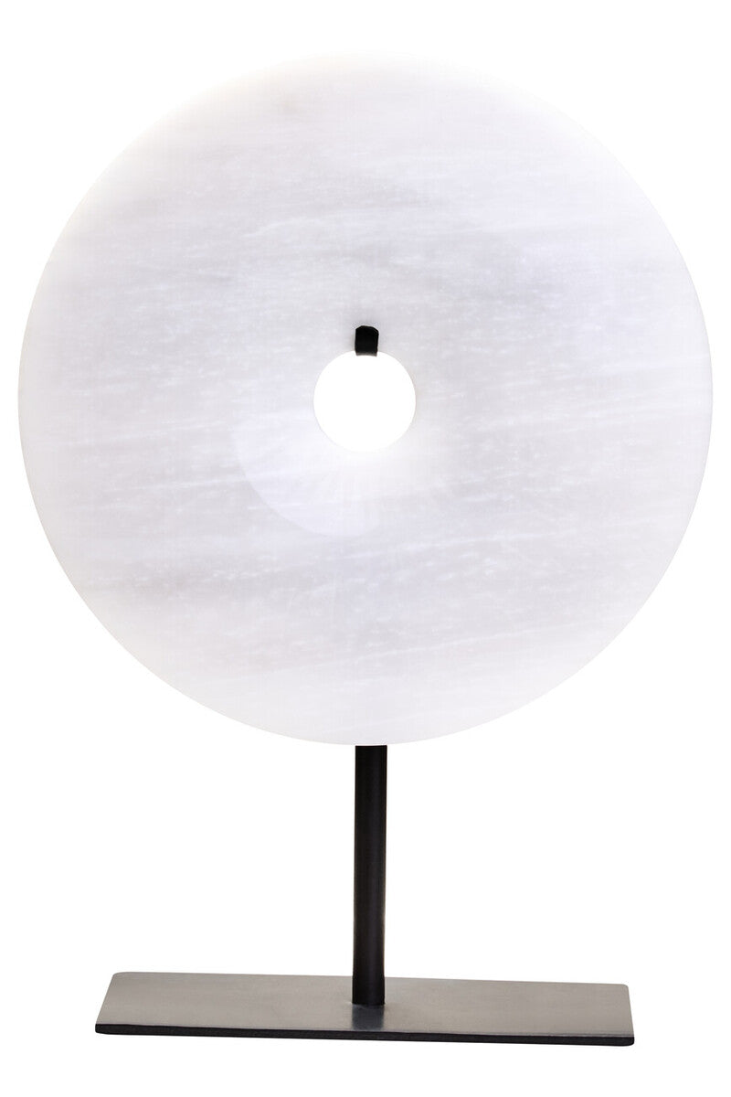 Small Round Dia 20cm Grey Marble Disc Sculpture