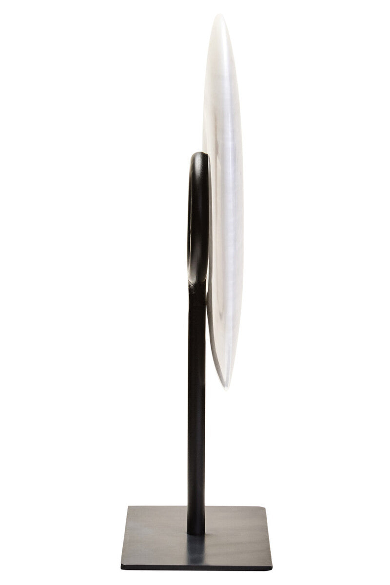 Small Round Dia 20cm Grey Marble Disc Sculpture