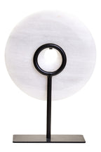 Small Round Dia 20cm Grey Marble Disc Sculpture