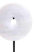Small Round Dia 20cm Grey Marble Disc Sculpture