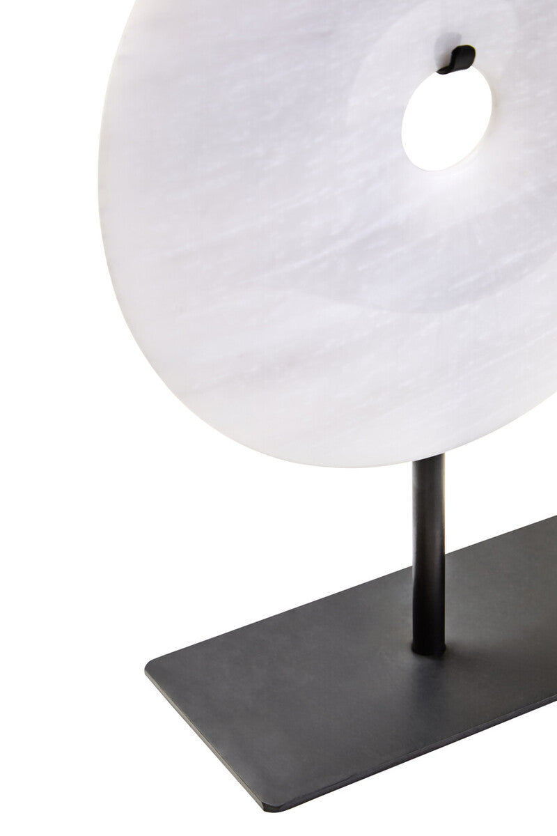 Small Round Dia 20cm Grey Marble Disc Sculpture