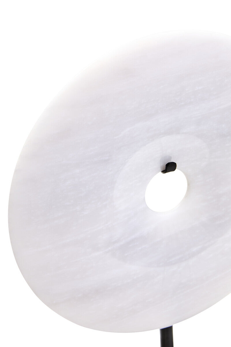 Small Round Dia 20cm Grey Marble Disc Sculpture
