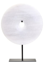 Medium Round Dia 25cm Grey Marble Disc Sculpture