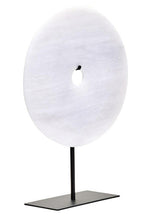 Medium Round Dia 25cm Grey Marble Disc Sculpture