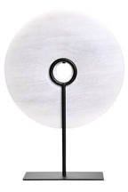 Medium Round Dia 25cm Grey Marble Disc Sculpture