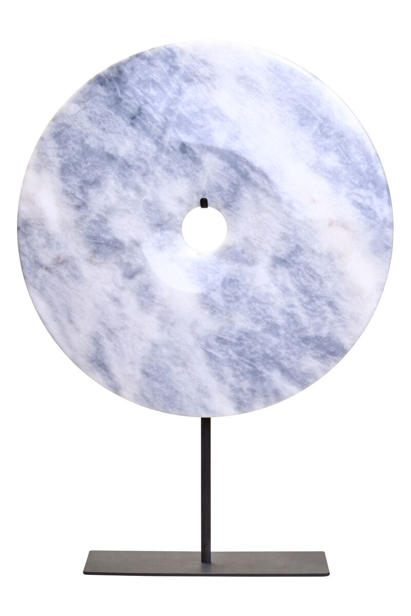 Extra Large Round Dia 35cm Grey Marble Disc Sculpture